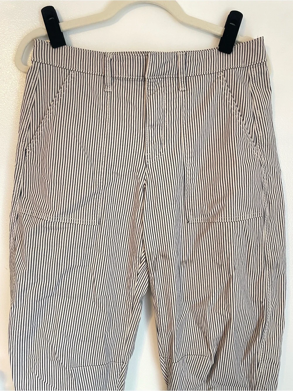 Vintage Railroad Stripe barrel Pants Women's Cropped 4 petite